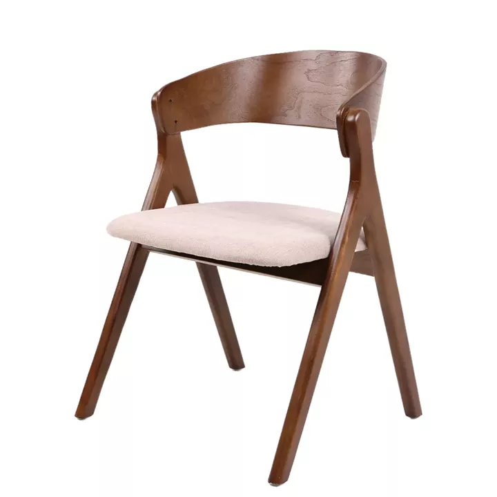Καρέκλα Τραπεζαρίας ArteLibre LAODICE Καφέ/Καρυδί Ξύλο/Ύφασμα 52.5x56x83cm