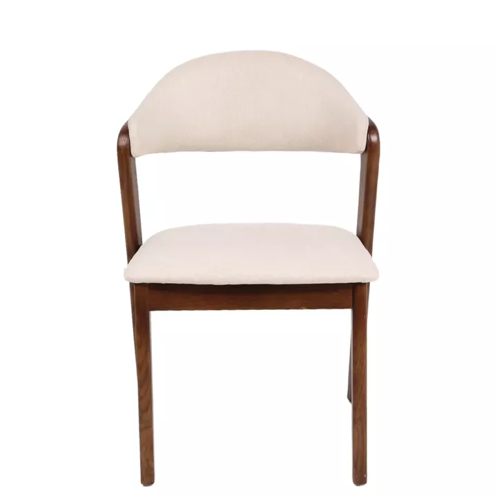 Καρέκλα Τραπεζαρίας ArteLibre ISMENE Μπεζ/Καρυδί Ξύλο/Ύφασμα 52.5x56x83cm