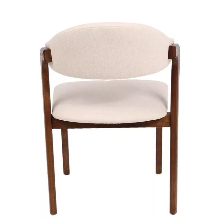 Καρέκλα Τραπεζαρίας ArteLibre ISMENE Μπεζ/Καρυδί Ξύλο/Ύφασμα 52.5x56x83cm