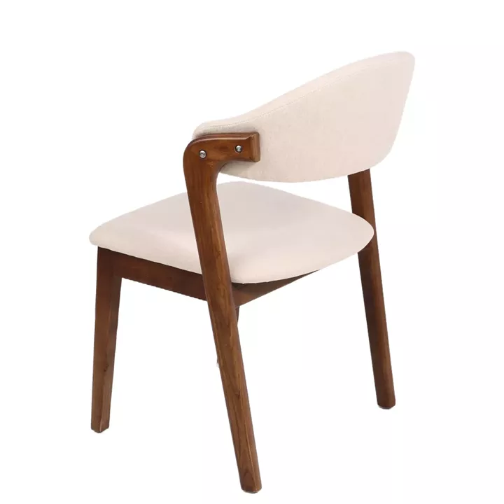 Καρέκλα Τραπεζαρίας ArteLibre ISMENE Μπεζ/Καρυδί Ξύλο/Ύφασμα 52.5x56x83cm