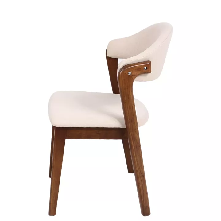 Καρέκλα Τραπεζαρίας ArteLibre ISMENE Μπεζ/Καρυδί Ξύλο/Ύφασμα 52.5x56x83cm