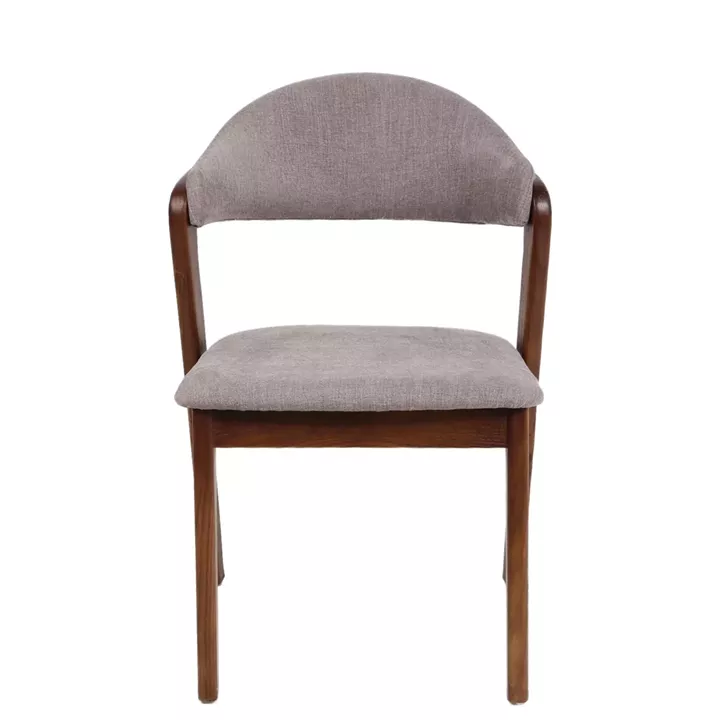 Καρέκλα Τραπεζαρίας ArteLibre ISMENE Γκρι/Καρυδί Ξύλο/Ύφασμα 52.5x56x83cm