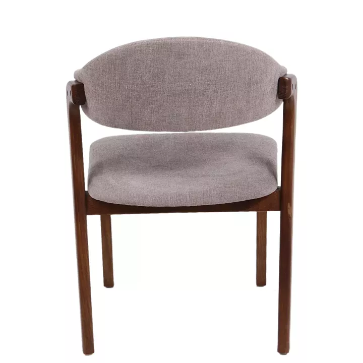 Καρέκλα Τραπεζαρίας ArteLibre ISMENE Γκρι/Καρυδί Ξύλο/Ύφασμα 52.5x56x83cm