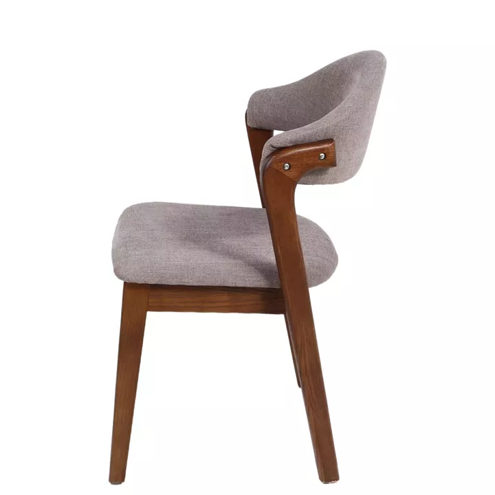 Καρέκλα Τραπεζαρίας ArteLibre ISMENE Γκρι/Καρυδί Ξύλο/Ύφασμα 52.5x56x83cm