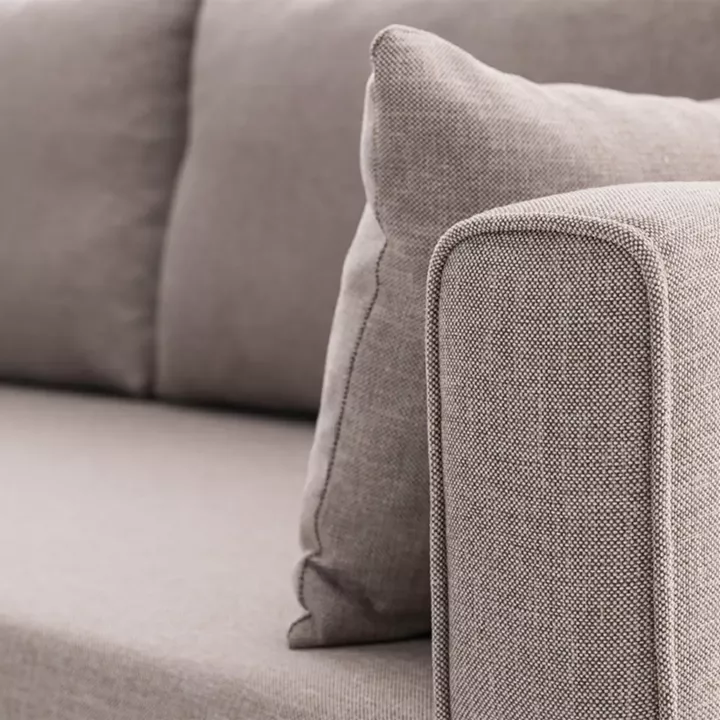 Γωνιακός καναπές Bella Megapap αριστερή γωνία υφασμάτινος χρώμα κρεμ 275x165x85εκ.