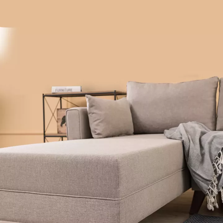 Γωνιακός καναπές Bella Megapap αριστερή γωνία υφασμάτινος χρώμα κρεμ 275x165x85εκ.