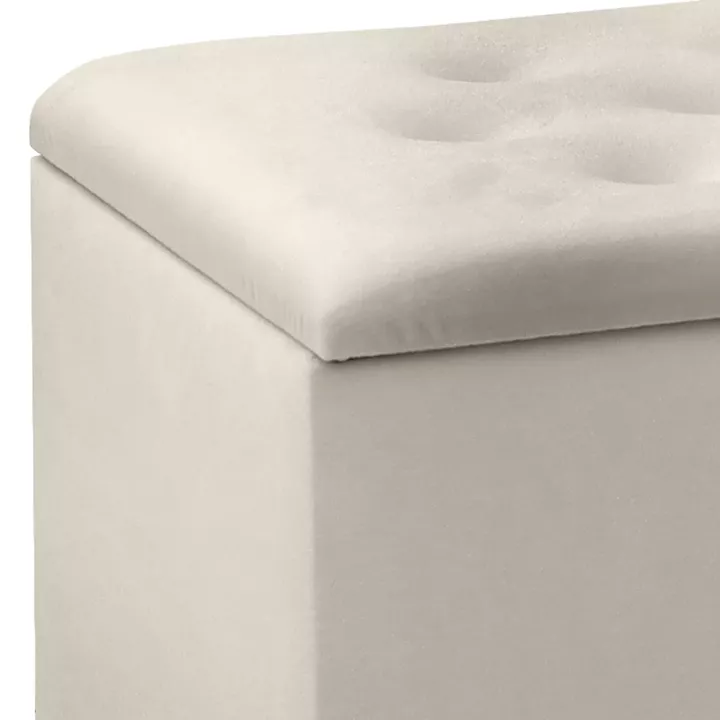 Σκαμπώ - Ταμπουρέ Lotus Megapap βελούδινο χρώμα μπεζ 90x40x50εκ.