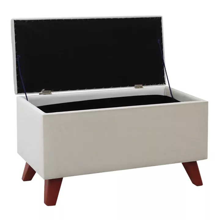 Σκαμπώ - Ταμπουρέ Lotus Megapap βελούδινο χρώμα μπεζ 90x40x50εκ.