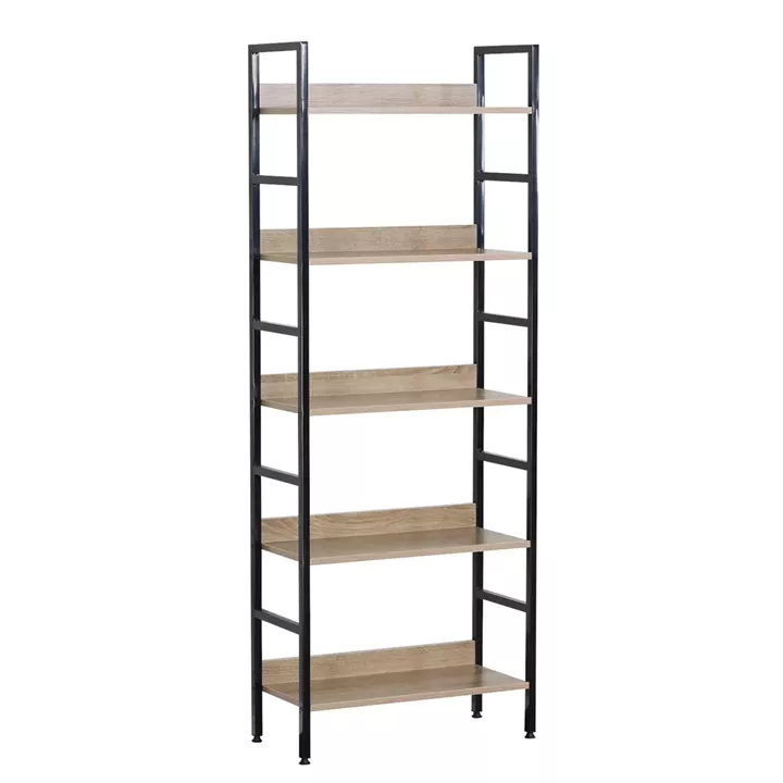 Ραφιέρα ArteLibre MARWOOD Δρυς/Μαύρο Μοριοσανίδα/Μέταλλο 60x27.6x160cm