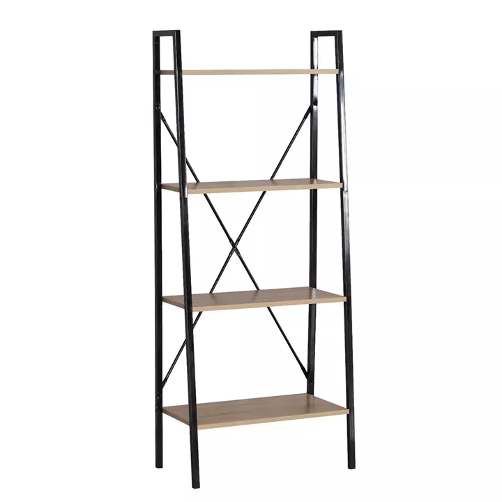 Ραφιέρα ArteLibre NORWYN Δρυς/Μαύρο Μοριοσανίδα/Μέταλλο 60x32.5x148cm