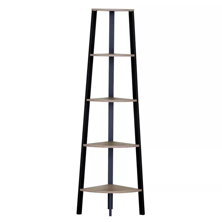 Βιβλιοθήκη ArteLibre PENDRYN Δρυς/Μαύρο Μοριοσανίδα/Μέταλλο 53.4x37.8x160.3cm