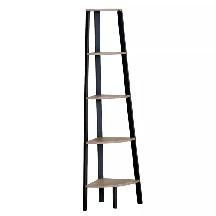 Βιβλιοθήκη ArteLibre PENDRYN Δρυς/Μαύρο Μοριοσανίδα/Μέταλλο 53.4x37.8x160.3cm