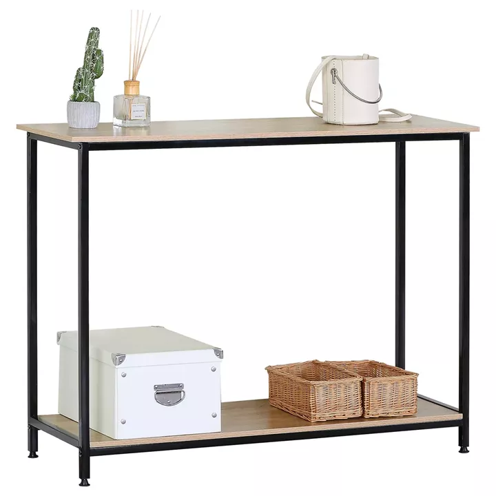 Κονσόλα ArteLibre QUENLEY Δρυς/Μαύρο Μοριοσανίδα/Μέταλλο 106x35x81cm