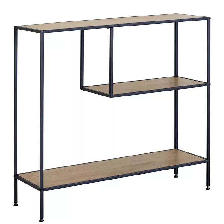 Βιβλιοθήκη ArteLibre YARWOOD Δρυς/Μαύρο Μοριοσανίδα/Μέταλλο 100x33x96cm