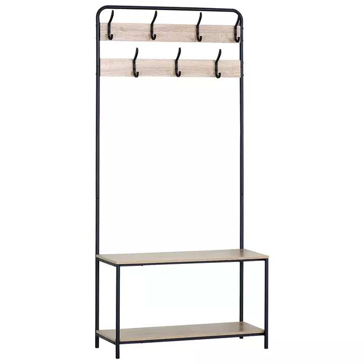 Έπιπλο Εισόδου ArteLibre NORFIELD Δρυς/Μαύρο Μοριοσανίδα/Μέταλλο 80x30x170cm