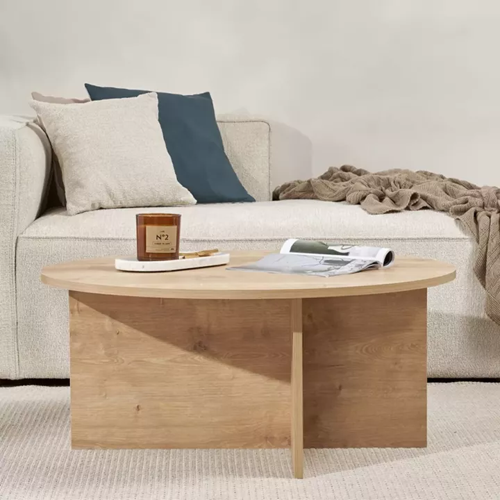 Τραπεζάκι σαλονιού Soleil Megapap χρώμα sapphire oak Ø90x40εκ.