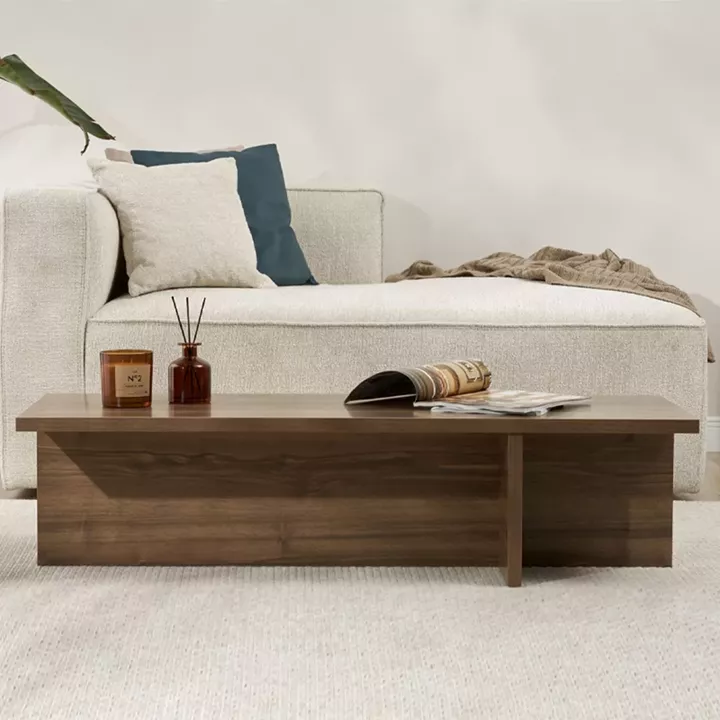 Τραπεζάκι σαλονιού Harbor Megapap χρώμα καρυδί 120x45x30εκ.