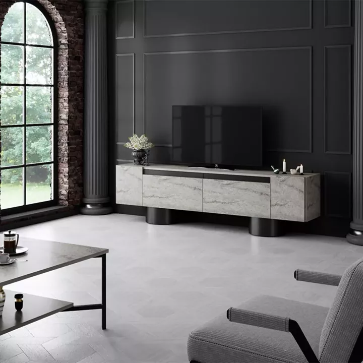 Έπιπλο τηλεόρασης Haven Megapap χρώμα travertine 180x30x50εκ.