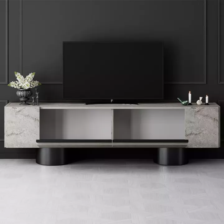 Έπιπλο τηλεόρασης Haven Megapap χρώμα travertine 180x30x50εκ.