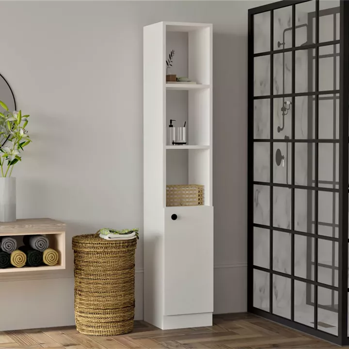 Ντουλάπι κουζίνας - μπάνιου Trend Megapap χρώμα λευκό 30x29,6x170εκ.