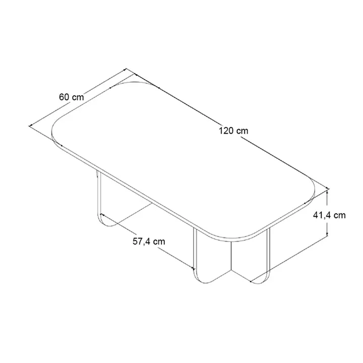 Τραπεζάκι σαλονιού Becaj Megapap χρώμα καρυδί 120x60x41,4εκ.
