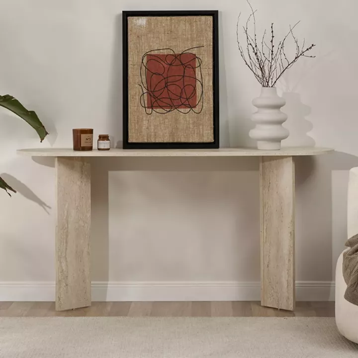 Κονσόλα Sira Megapap χρώμα travertine 150x35x75εκ.