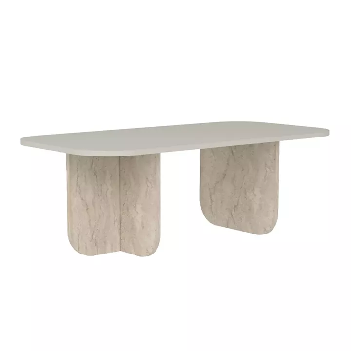 Τραπεζάκι σαλονιού Becaj Megapap χρώμα sandstone - travertine 120x60x41,4εκ.