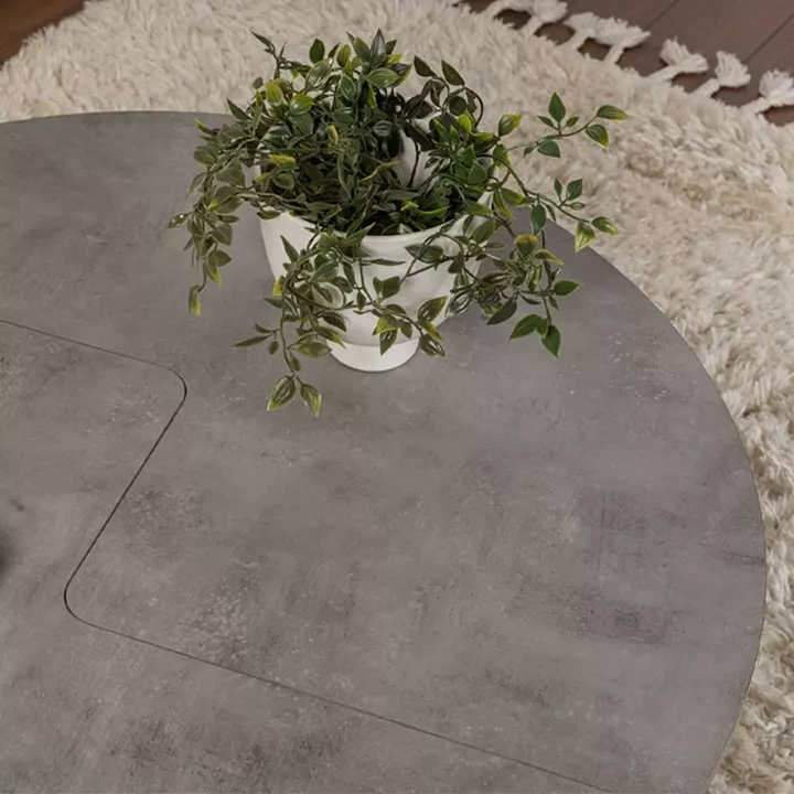 Τραπεζάκι σαλονιού σετ 2 τμχ Moira Megapap χρώμα γκρι σκυροδέματος Ø90x41εκ.