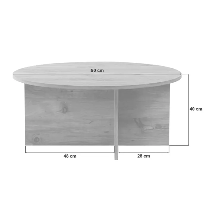 Τραπεζάκι σαλονιού Soleil Megapap χρώμα καρυδί Ø90x40εκ.