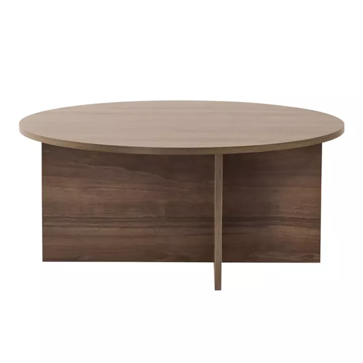 Τραπεζάκι σαλονιού Soleil Megapap χρώμα καρυδί Ø90x40εκ.