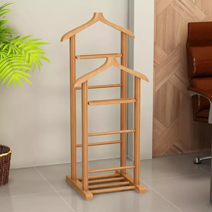 Επιδαπέδια κρεμάστρα Beta II Megapap ξύλινη χρώμα φυσικό 48x35x120εκ.