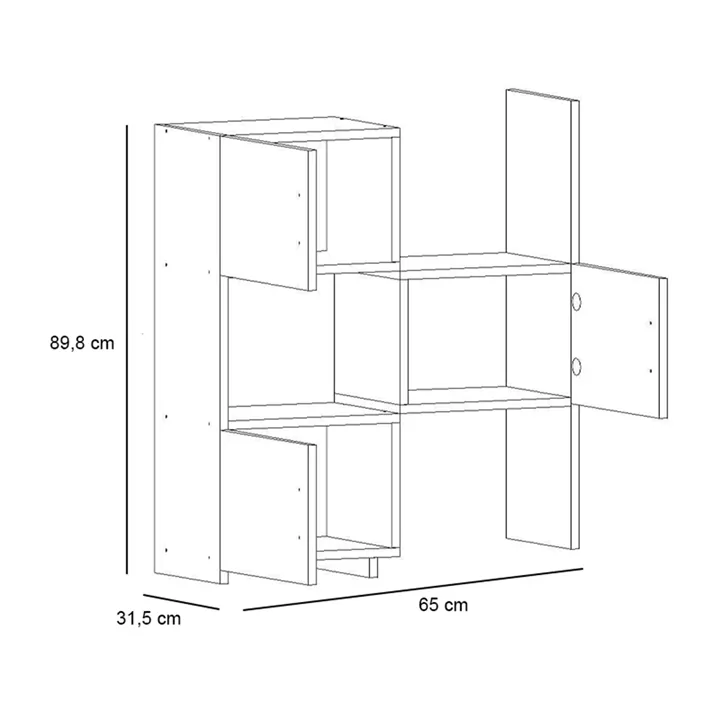 Ντουλάπι κουζίνας - μπάνιου Anna Megapap χρώμα λευκό 65x31,5x89,8εκ.