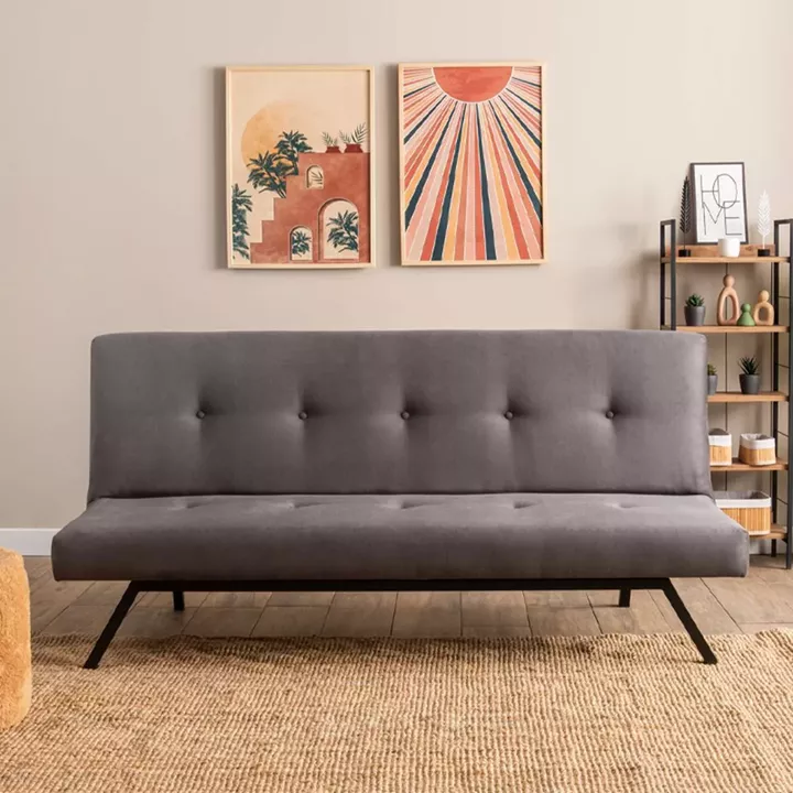Καναπές - κρεβάτι Zola Megapap τριθέσιος υφασμάτινος χρώμα γκρι 180x64x78εκ.