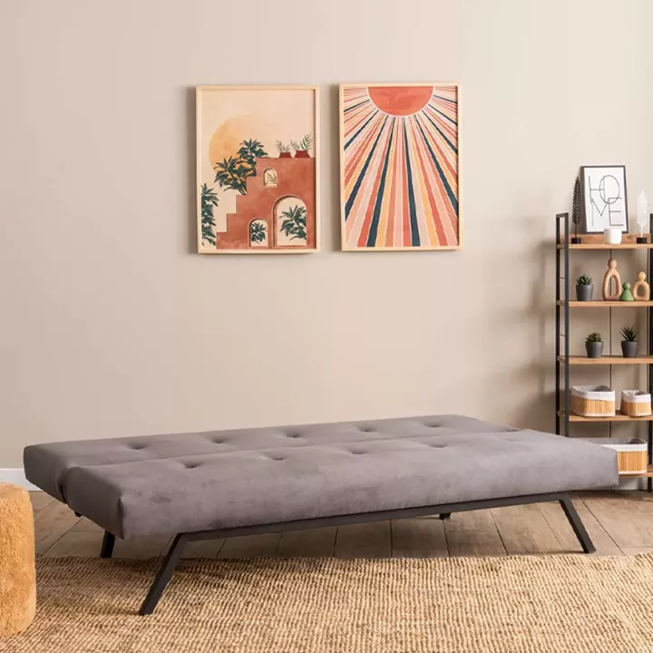 Καναπές - κρεβάτι Zola Megapap τριθέσιος υφασμάτινος χρώμα γκρι 180x64x78εκ.