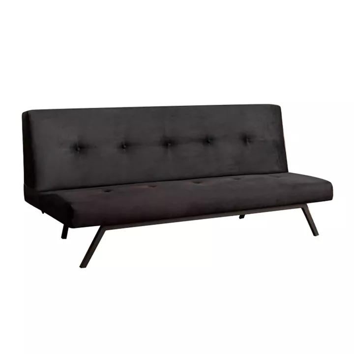 Καναπές - κρεβάτι Zola Megapap τριθέσιος υφασμάτινος χρώμα μαύρο 180x64x78εκ.