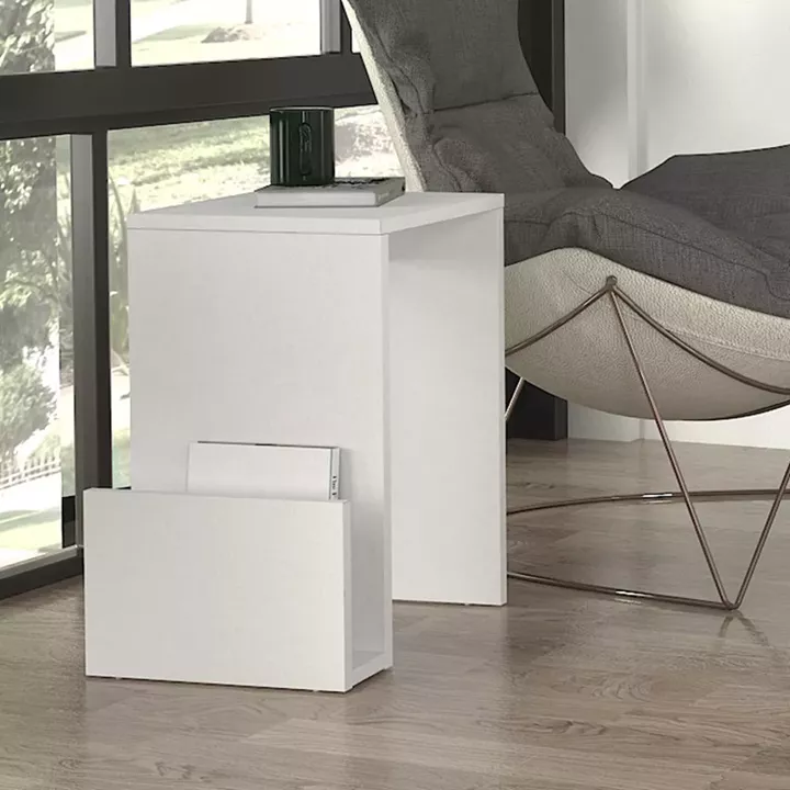 Τραπεζάκι βοηθητικό Regnar Megapap χρώμα λευκό  43,1x33,5x52εκ.