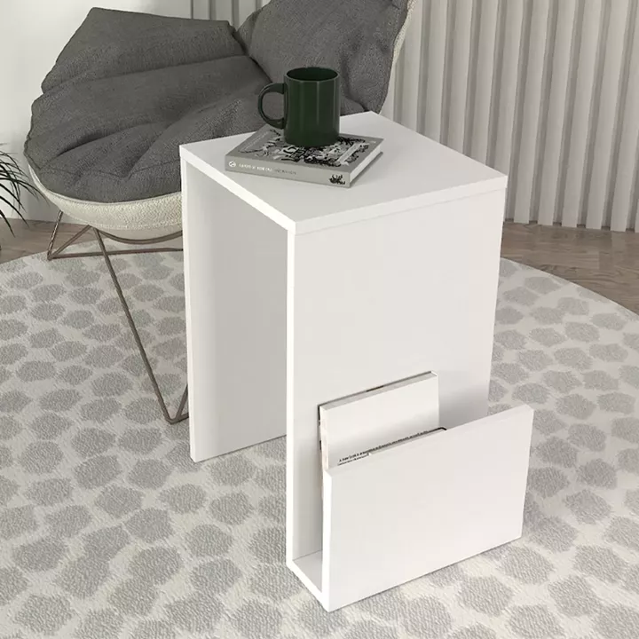 Τραπεζάκι βοηθητικό Regnar Megapap χρώμα λευκό  43,1x33,5x52εκ.