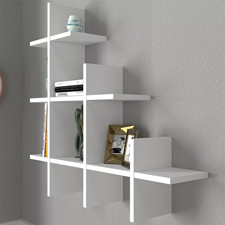 Ραφιέρα τοίχου Juke Megapap χρώμα λευκό 81,8x18x80εκ.