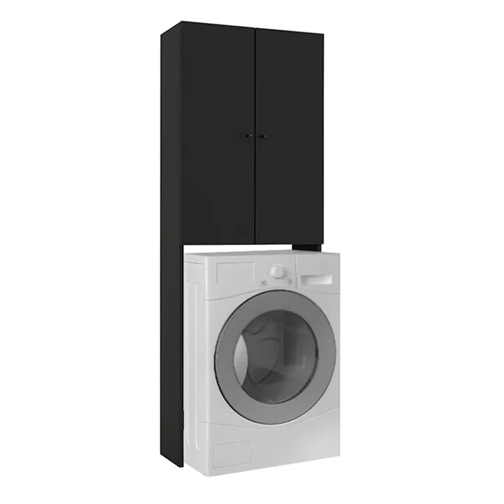 Έπιπλο πλυντηρίου Romme Megapap χρώμα μαύρο 65x27,1x180εκ.