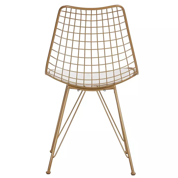 Καρέκλα Μεταλλική ArteLibre FAGUS Με Μαξιλάρι Χρυσό 49x58x83.5cm