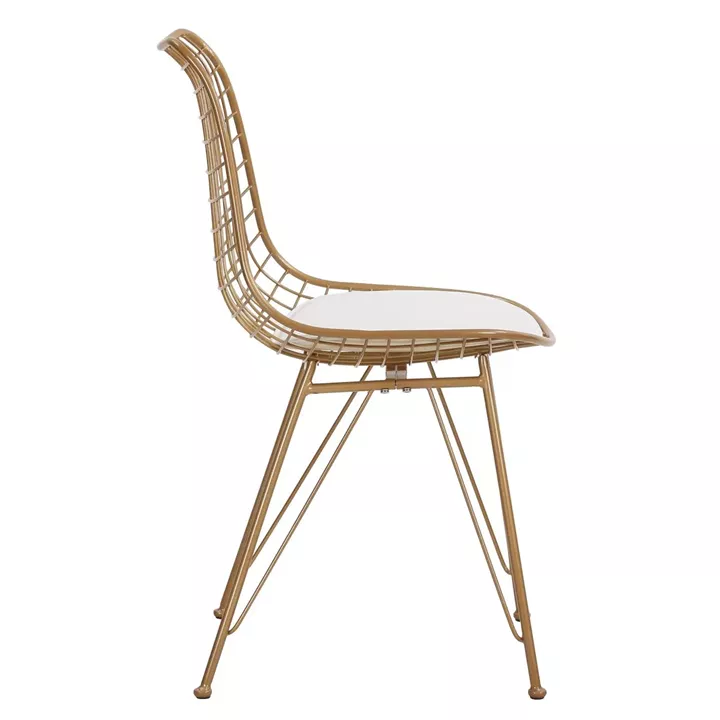 Καρέκλα Μεταλλική ArteLibre FAGUS Με Μαξιλάρι Χρυσό 49x58x83.5cm