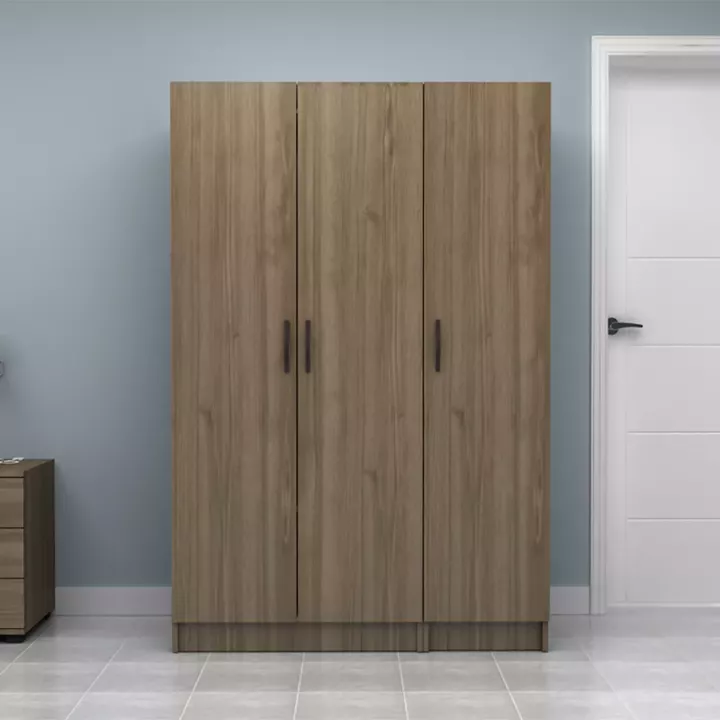 Ντουλάπα ρούχων Vivian Megapap τρίφυλλη χρώμα καρυδί 120x51,8x181εκ.