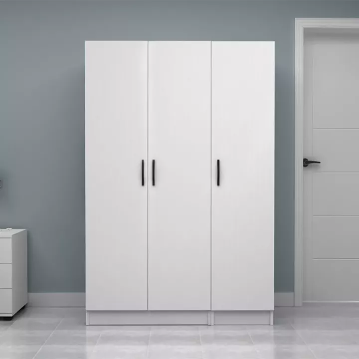 Ντουλάπα ρούχων Vivian Megapap τρίφυλλη χρώμα λευκό 120x51,8x181εκ.