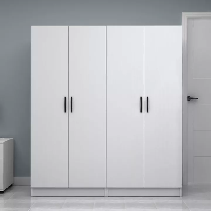 Ντουλάπα ρούχων Vivian Megapap τετράφυλλη χρώμα λευκό 160x51,8x181εκ.