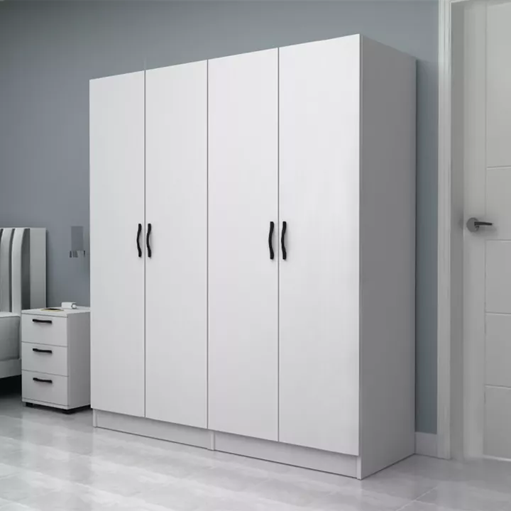 Ντουλάπα ρούχων Vivian Megapap τετράφυλλη χρώμα λευκό 160x51,8x181εκ.