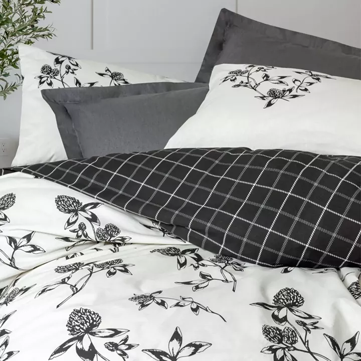 Σετ παπλωματοθήκη Ohia Cotton Box 4 τμχ Διπλή (200x220) χρώμα ανθρακί