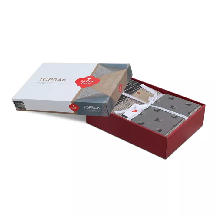 Σετ παπλωματοθήκη Arlo Cotton Box 3 τμχ Μονή (160x220) χρώμα καφέ - γκρι