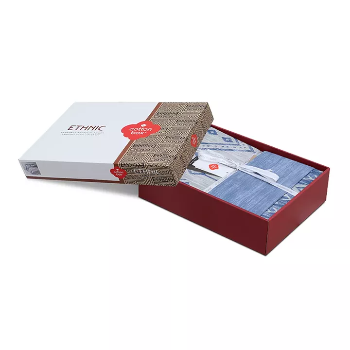 Σετ παπλωματοθήκη Cleo Cotton Box 3 τμχ Μονή (160x220) χρώμα μπλε