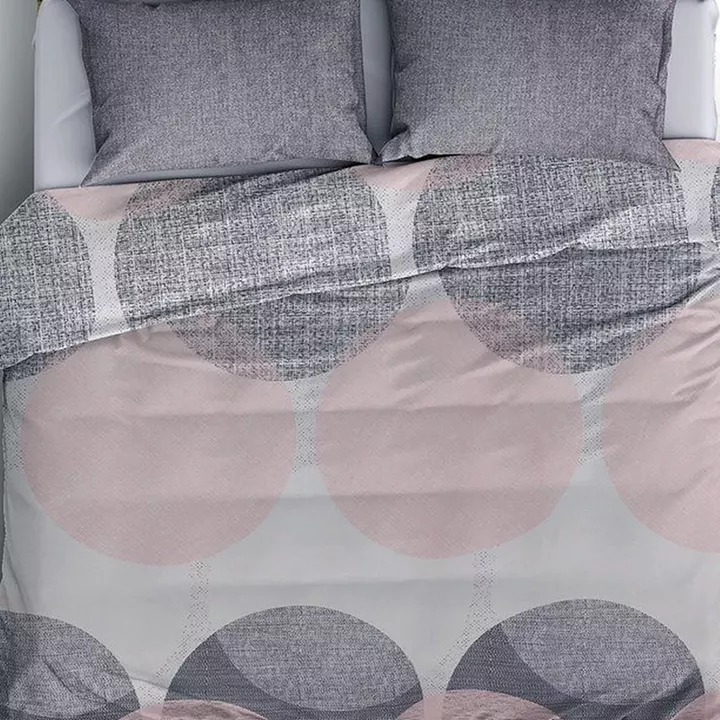 Σετ παπλωματοθήκη Leron Cotton Box 4 τμχ Διπλή (200x220) χρώμα γκρι