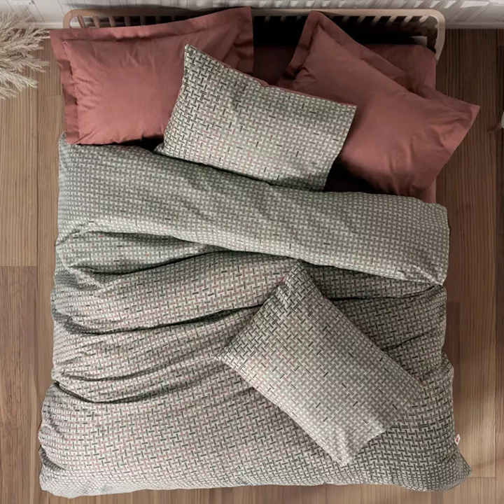 Σετ παπλωματοθήκη Mote Cotton Box 4 τμχ Διπλή (200x220) χρώμα κόκκινο